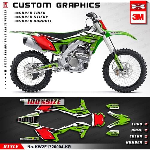 KUNGFU GRAPHICS MX Decals Vinyl Wraps Dirt Bike Stickers for KX250F KXF 250 2017 2018 2019 2020, Customizable