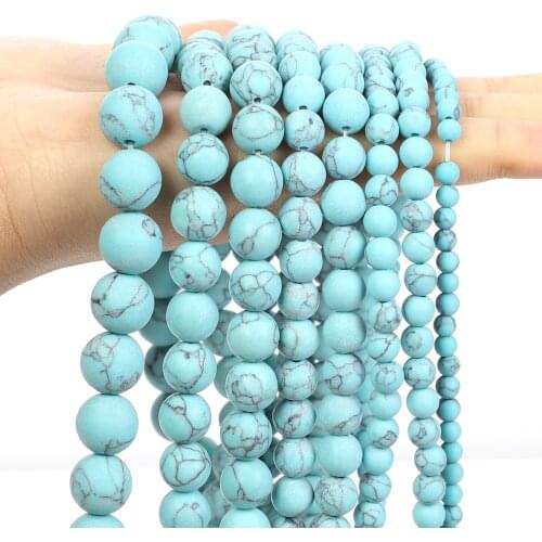 Matte Frosted Light Blue Agates Round Loose Space Bead For Jewelry Making DIY Bracelet Necklace Accessories Strand 4/6/8/10/12MM