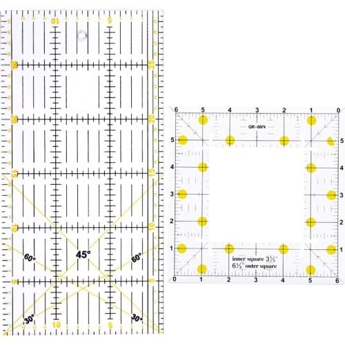 Imzay Multi-Function Acrylic Drawing Sewing Ruler Patchwork Ruler Plastic Measuring Templates for Office and School Supplie