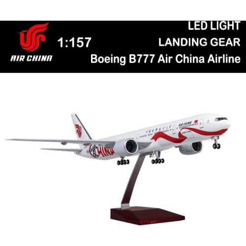 47CM 1/157 Airplane Boeing 777 B777 Dreamliner Aircraft Air China Airlines Model Light Diecast Plane Airliner Adult Gift Display