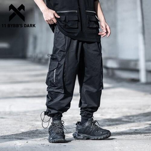 11 BYBBS DARK 2021 Tactical Cargo Pant Man Streetwear Big Pockets Drawstring Harem Pants Harajuku Function Joggers Men Trousers