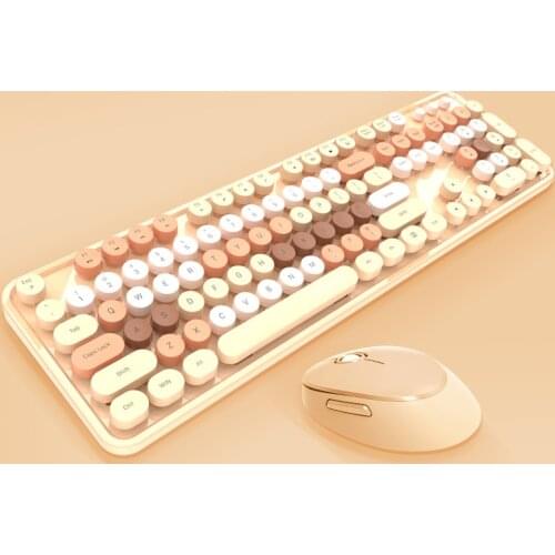 New Arrvied Candy Mixed Wireless Keyboard and Mouse Sets 2.4GHz USB Receiver Keyboard 1600DPI Mice for Home Office Gift