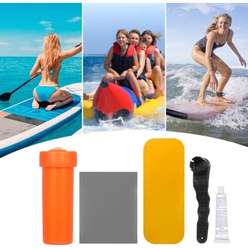 Kayaking Paddle Board Repair Kit Surf Accessories Repair Kit with PVC Patches Glue Wrench Storage Tube