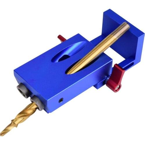 Woodworking Pocket Slant Hole Jig Drill Bit Set Dowel Hole Drilling Guide Punch Locator Oblique Hole Locator DIY Carpentry Tools