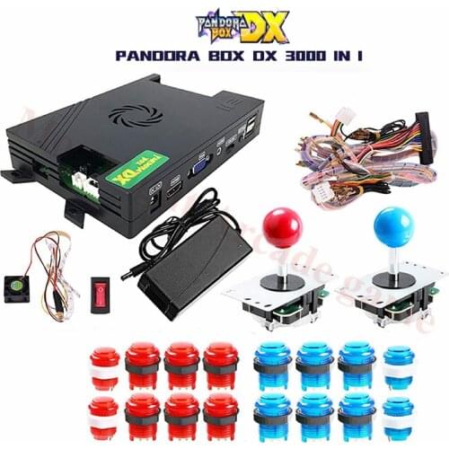 Original Pandora Box DX Home Edition DIY Kit Preloaded 3000 Games LED Buttons Joysticks Harness Wiring Cable Full DIY Arcade Kit