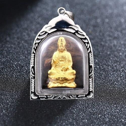 Stainless Steel Gold Color Buddha Pendant Cool Men New Arrival Religon Pendants Jewelry Bring Luck Gift