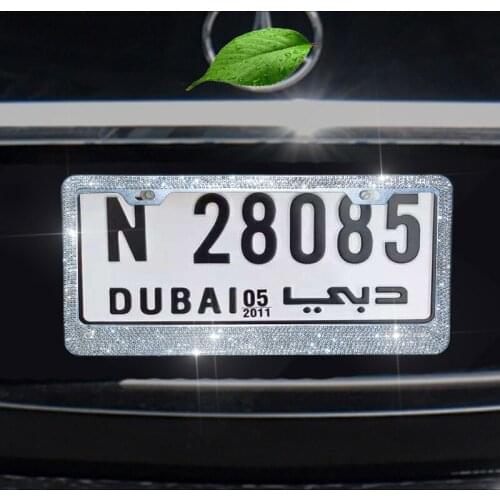 Luxurious Diamond Bling Car Plate Frame License Plate Frame for Women Car Bling Accessories for Girl Woman Wholesale