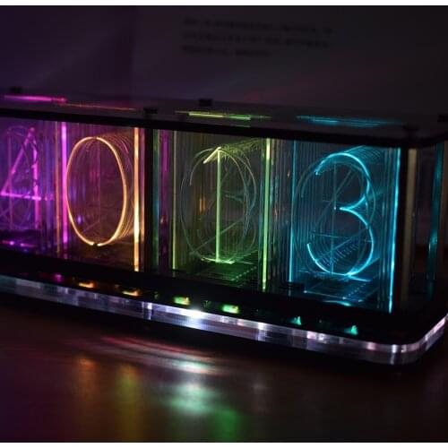 Time Tube Glow Tube Quasi-glow Tube Clock LED Digital Full Color RGB Night Light Bar Atmosphere Clock Home Decoration Gift