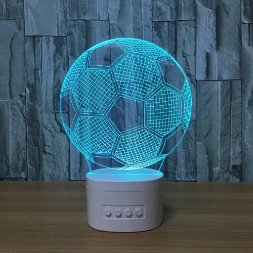 3D Night Lights Football Bluetooth Speaker Music Lamp Bedroom Lamp 5 Color Change Acrylic Atmosphere Table lamp