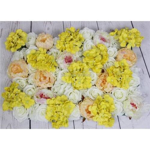 SPR Yellow series artificial rose wedding flower wall backdrop road lead flower table centerpiece flower ball for party market