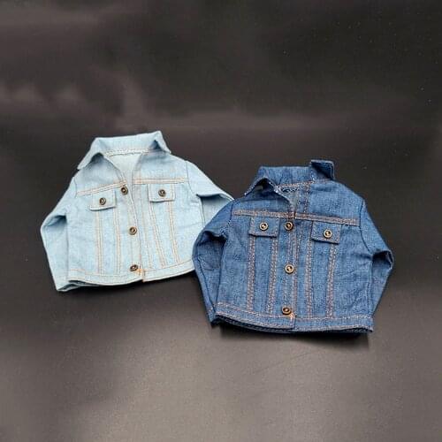 In Stock 1/6 Male Soldier Figure Toy Denim Jacket Coat 3A Top Clothes Accessory for 12'' Action Figure Body