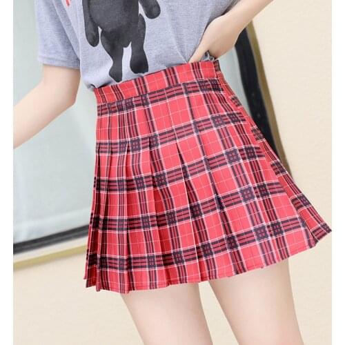 High Waist Flared White Red Female Short Summer Skirt Fashion Women Sexy Pleated Mini Skirt School Girl Skater Tennis Skirt