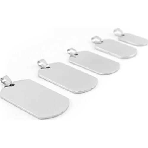 100% Stainless Steel Blank Dog Tag For Men Black/Gold/Rose Gold Dog Tag Army Necklaces & Pendants High Polished Wholesale 50pcs