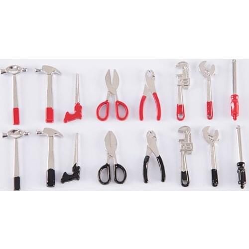 1/12 Dollhouse Special Accessories1 Set Tool and 1 Pcs Mini Toolbox Life Miniaturized Toys Model DIY House
