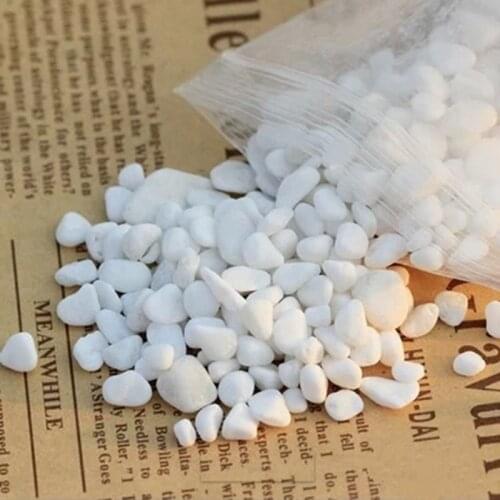 100g Natural River Decorative Stone Marbles for Succulent Bonsai Fish Tank No Vase Plant Home Garden Decor White F460