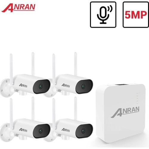 ANRAN PTZ 5MP Video Surveillance System Mini NVR Wireless CCTV System Outdoor Security Camera System Audio Record APP Control