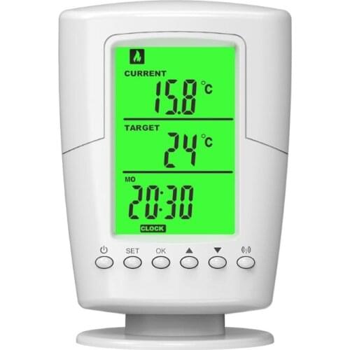 Wireless Programmable Thermostat Socket Controller Heating & Cooling function With Remote Control + LCD Backlight EU plug