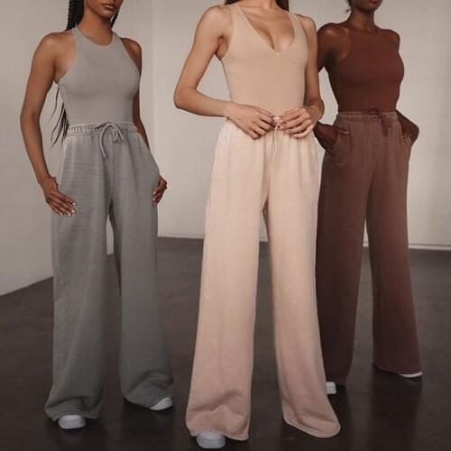 Flare Workout Pants Women Casual Fitness Pants Women Cotton Hight Waist Long Pant Loose Trousers Summer Y2K Style 2021