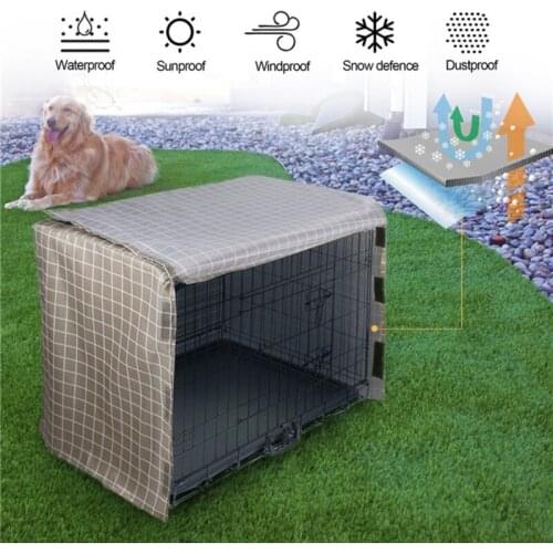 Four Door Dog Crate Cover Durable Windproof Cover Pet Kennel Cover Waterproof Sun Protection Dog Crate Cover