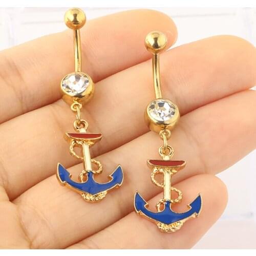 Long Dangled Belly Button Rings Star Butterfly Cross Pendant Navel Piercing Ombligo Oreja 1.6*10mm for Woman Girls Bohemia Style