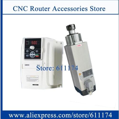 GDF46-18Z/3.5 3.5KW AC380V 4Bearing spindle motor ER25 18000RPM square air cooled spindle motor & 4kw AC380V 1000HZ VFD Inverter