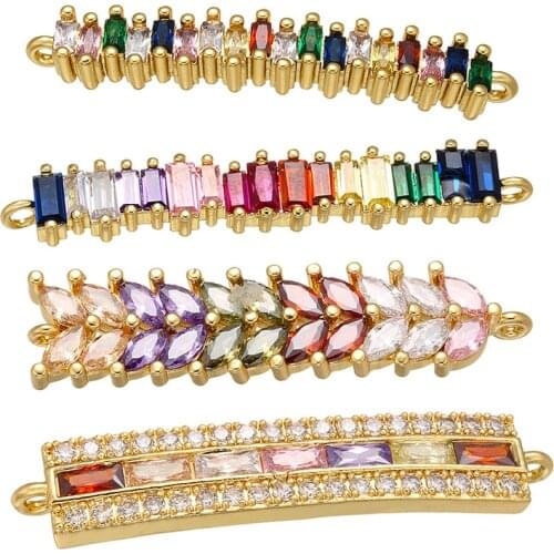 Exquisite Rainbow Crystal Connector for Making Charm Bracelets for Womens Necklaces, Bracelets, Handmade Jewelry Accessories