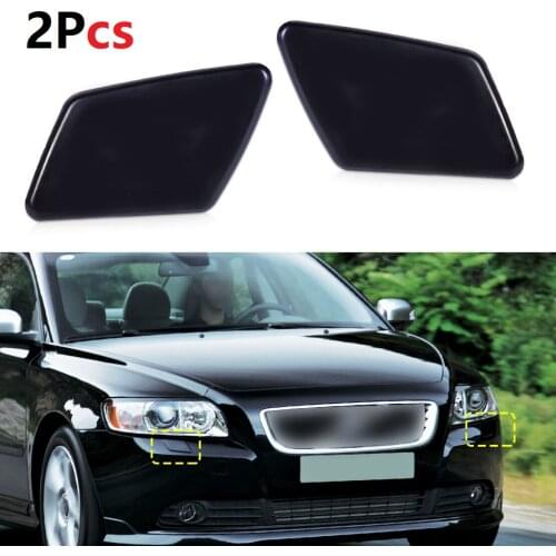 2PCS ABS Plastic Left Right Front Bumper Headlight Washer Covers For Volvo S40 V50 2005-2007 Auto Replacement Parts