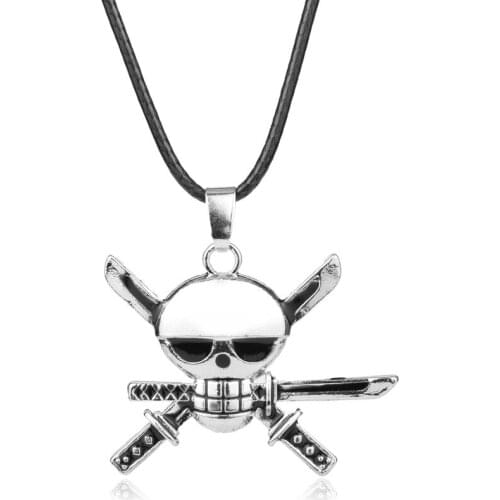 Hot Selling Anime ONE PIECE Skull Pendant Necklace Luffy Zoro Sanji Nami Vingate Hip Hop Jewelry for Women Men Cosplay Wholesale