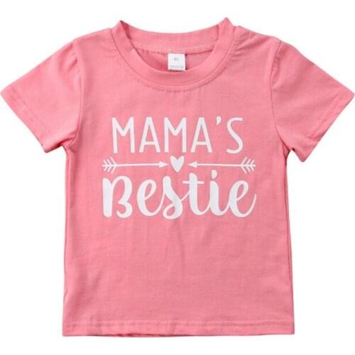 Lioraitiin New Casual Kids Baby Girls Clothes Print Letter Short Sleeve Cotton T-shirt Tees T Shirts Tops Clothes