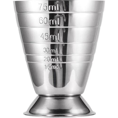 Measuring Cup Cocktail Jigger Stainless Steel Liquid Mini Up to 2.5Oz, 5Tbsp, 75Ml,Silver