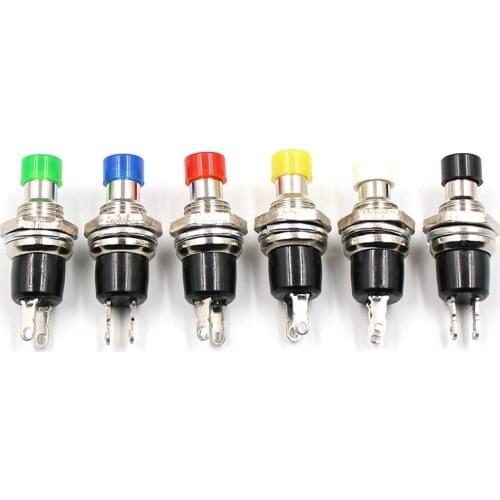 Metal Neck Push Button Switch PBS-110 Open Hole 7mm 20pcs