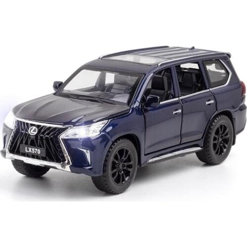 1/32 Lexus lx570 Simulation Alloy Die-casting SUV Off-road Vehicle Sound And Light Pull Back Model Childrens Birthday Toys