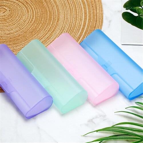 Fashion Portable Plastic Sunglasses Case Solid Color Glasses Box Semi-Transparent PP Spectacle Case Eyewear Accessories