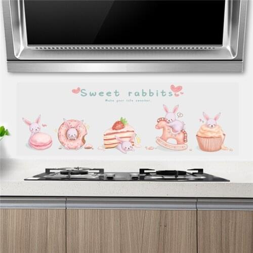 Cartoon Wall Stickers Home Decor Kitchen Wallpaper Waterproof Anti-oil Transparent High-temperature Tile Wall Decoration Sticker