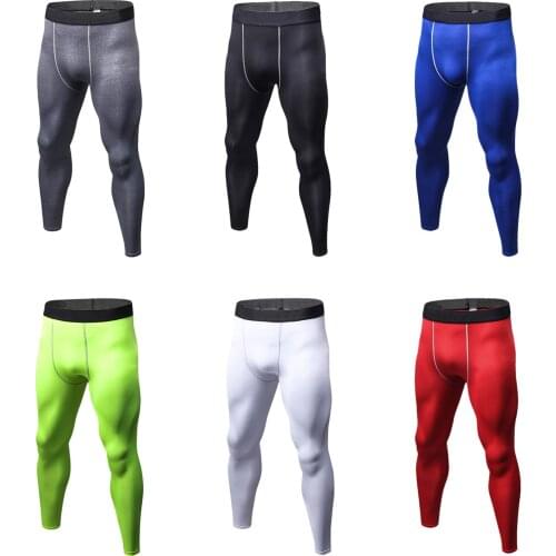 Mens Sports Tights, Summer Mens Basketball Pants, Running Fitness High-elastic Nine-point Pants