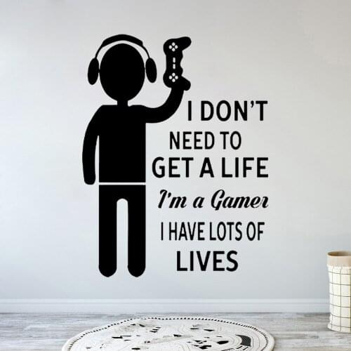 Game Console Decal Gamer Wall Decal For Kids Rooms Bedroom Decoration Video Game Vinyl Sticker Boys Play Room Wallpaper B422