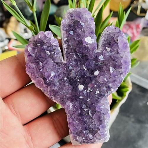 Natural Cactus Shape Raw Amethyst Quartz Crystal Cluster Healing Specimen Home Decoration