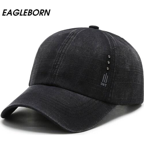 2021 New Black Denim Men Baseball Cap Mens Hats and Caps Rivet Shabby Solid Design Snapback Hat Lumberjack Driver Jiu Jitsu Caps