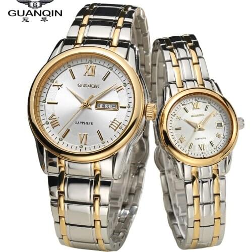 Original Quartz lovers' Watches Authentic GUANQING Couple Watches Fashion Europe As gifts for Your Lover