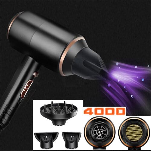 Professional Hair Dryer 4000W Powerful Super Power Electric Blow Dryers Hot/cold Hairdryer Modeling Barber Salon Water Ions EU