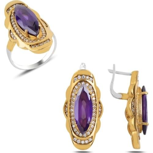 Silver 925 Sterling Zircon Cubic Zirconia Authentic Set