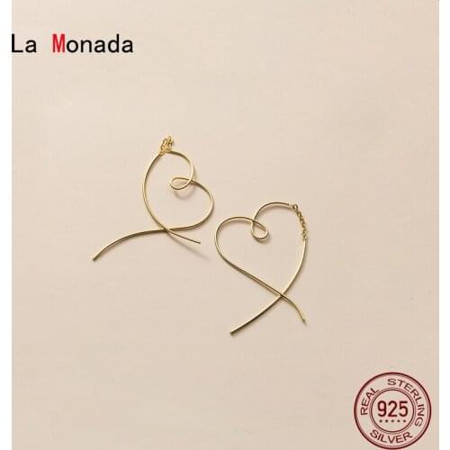 La Monada Hoop Earrings For Women Silver 925 Fine Women Earrings Jewelry Silver Big Heart Hoop Earrings 925 Silver Women