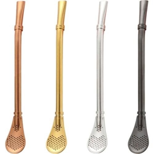 Stainless Steel Straws Yerba Mate Gourd Bombilla Filtered Drinking Accessories for Tea Juice Home Office Supplies