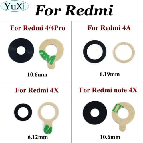 YuXi Rear Back Camera Glass Lens Cover For Xiaomi Redmi 4 pro 4Pro for Redmi 4A note 4X with Ahesive Sticker Replacement Parts