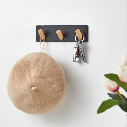 Stylish Simple Key with 3 Hooks Coat Rack Punch-Free Living Room Bathroom Bedroom Kitchenware Storage Rack