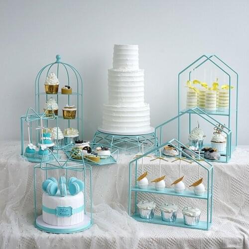 Tiffany Blue Wedding Table Cake Decor Birthday Cake Stands Dinnerware Bakeware Cupcake Plates Party Dessert Supplies Gifts
