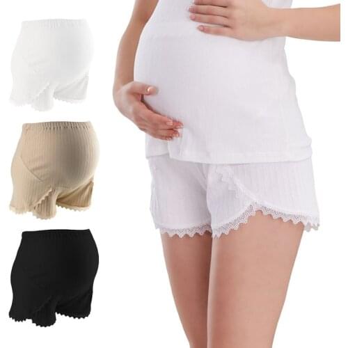 High Waist Maternity Underpants Large Size Lace Safety Pants Adjustable Cotton Maternity Panties For Pregnant Women