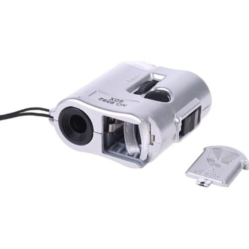 60X Microscope Illuminated Magnifier Glass Jeweler Loupe Lens With LED UV Light R7UB