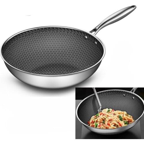 Non-stick wok household stainless steel wok cooker induction cooker coal gas stove special uncoated non-stick pan