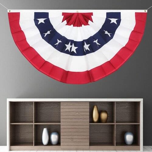 American Flag Skirt Decor Independence Day Fan-shaped Banner High Quality Printed American Flag Bunting For Home Decoration